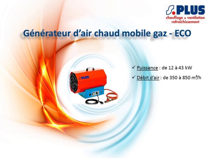 Générateur d'air chaud mobile à gaz manuel ECO 20 M2 - 4W46826 -  Webcatalogue Quincaillerie Aixoise